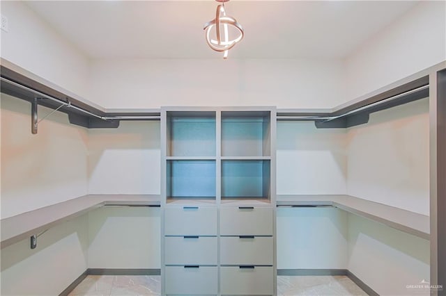 view of walk in closet