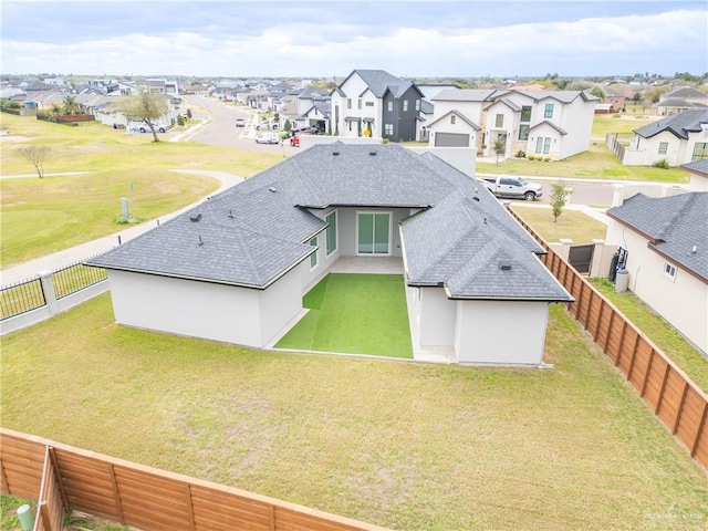 aerial view with a residential view