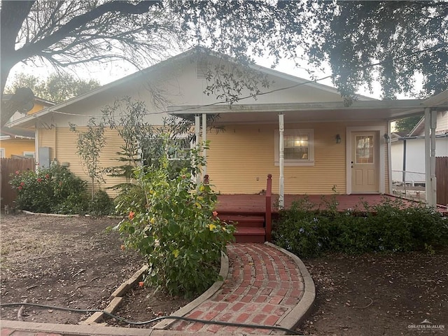 view of bungalow-style house