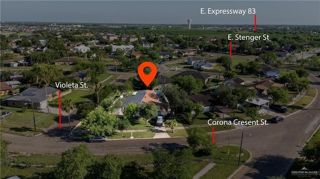 275 Violeta St, San Benito, TX 78586 - aerial view of property and surrounding area with nearby suburban area