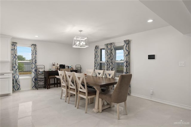 view of tiled dining area