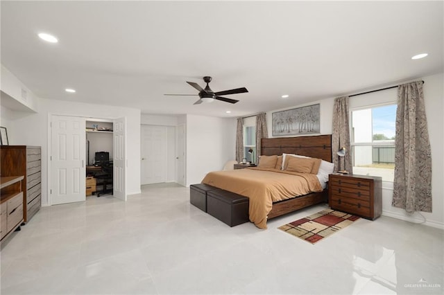 bedroom with ceiling fan