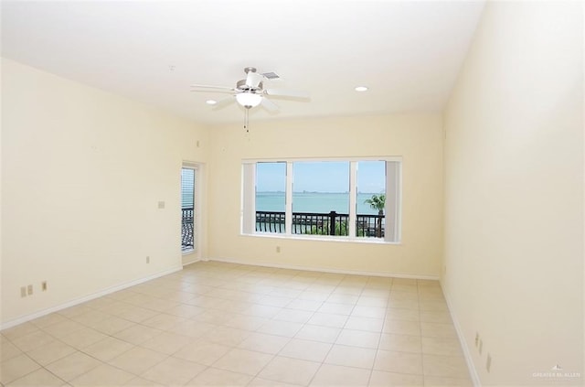 301 Houston St Unit 3303, Port Isabel, TX 78597 - spare room with a ceiling fan, recessed lighting, and light tile patterned flooring