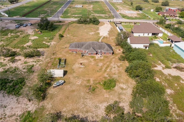 drone / aerial view with a rural view