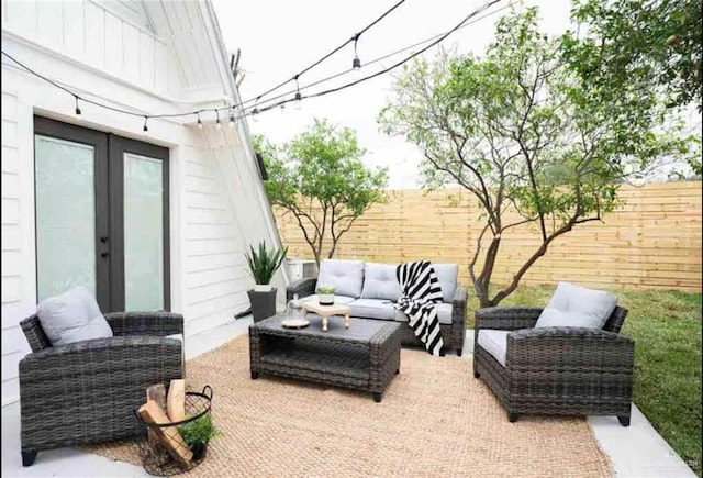 4509 Gardenia Ave, Mcallen, TX 78501 - view of patio with an outdoor hangout area and french doors