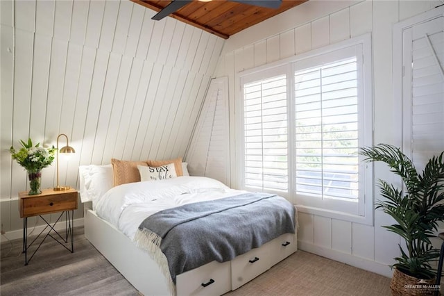 4509 Gardenia Ave, Mcallen, TX 78501 - bedroom with wooden ceiling, wooden walls, and a decorative wall