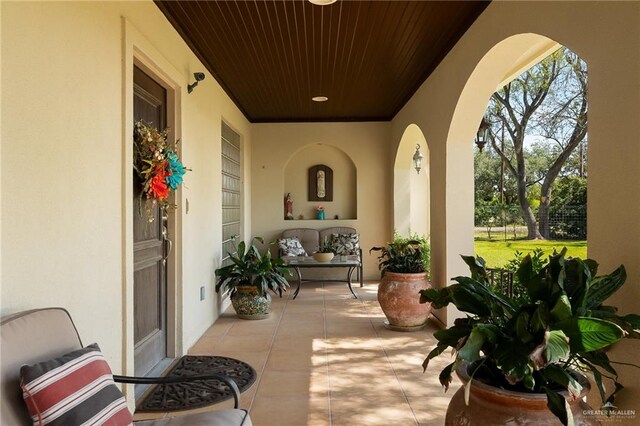 view of patio with covered porch