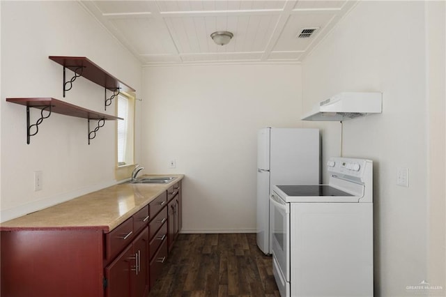 washroom with dark wood-type flooring and sink