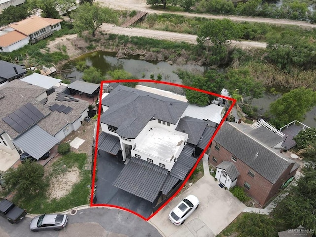 1909 Lake Point Dr, Mission, TX 78572 - drone / aerial view with a water view and a residential view