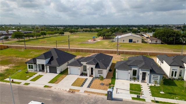 aerial view with a residential view