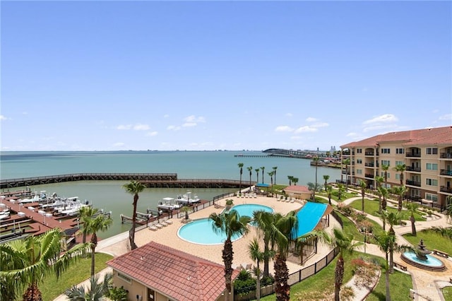 301 Houston Ave, Port Isabel, TX 78578 - community pool featuring a water view