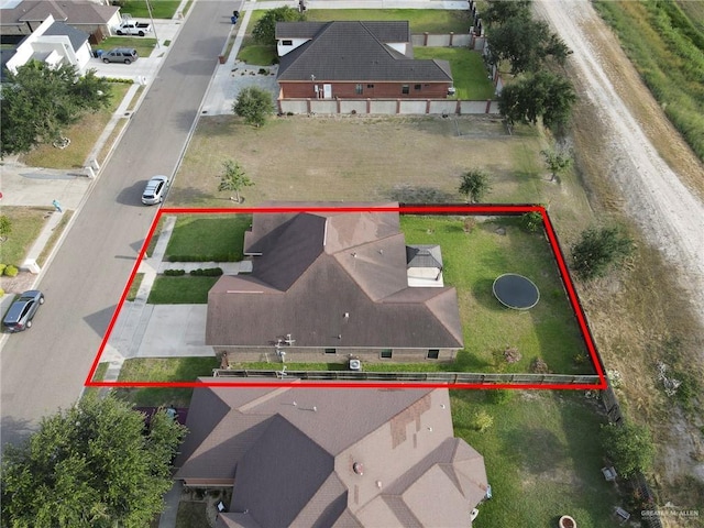 3517 N 43rd St, Mcallen, TX 78501 - aerial perspective of suburban area with property boundaries highlighted