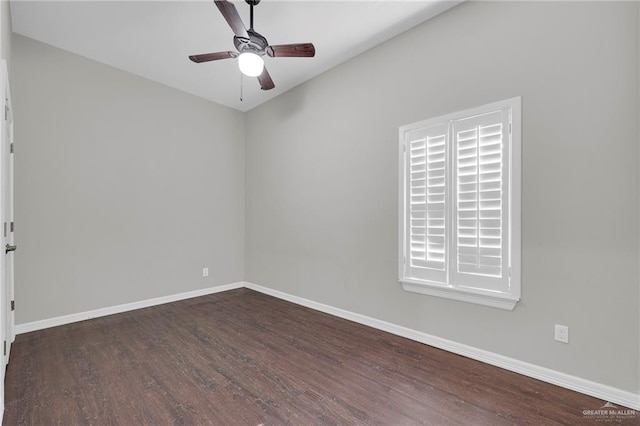 3517 N 43rd St, Mcallen, TX 78501 - spare room featuring wood finished floors, baseboards, and a ceiling fan