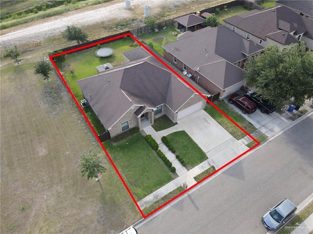3517 N 43rd St, Mcallen, TX 78501 - aerial overview of property's location featuring property boundaries highlighted