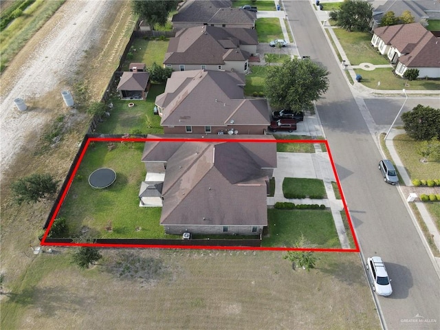 3517 N 43rd St, Mcallen, TX 78501 - aerial view of residential area with property boundaries highlighted