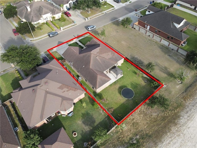 3517 N 43rd St, Mcallen, TX 78501 - aerial view of residential area featuring property boundaries highlighted