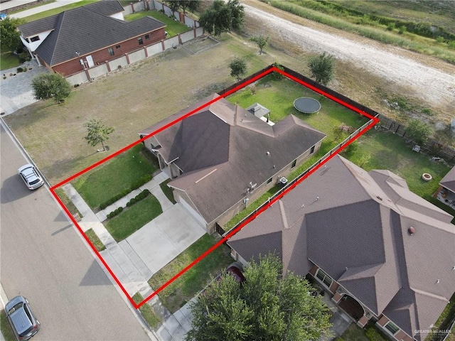 3517 N 43rd St, Mcallen, TX 78501 - aerial view of property's location with property parcel outlined