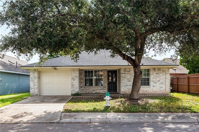 single story home with a garage