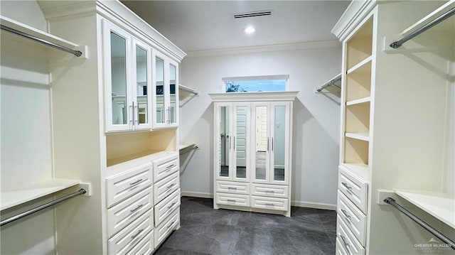 spacious closet featuring visible vents