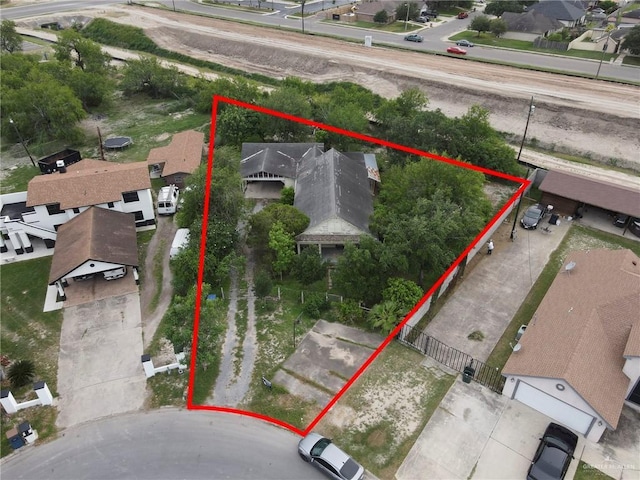 drone / aerial view with a residential view