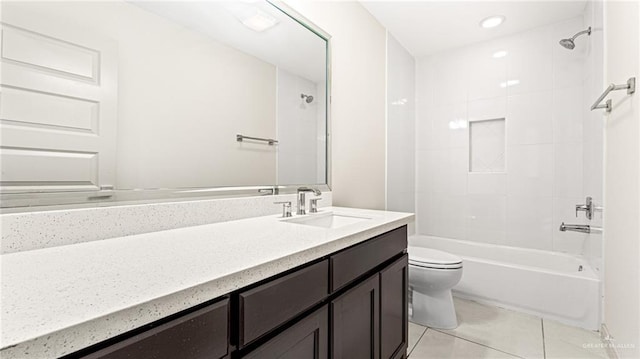 2201 Antelope Canyon St, Edinburg, TX 78541 - full bath featuring vanity, tile patterned flooring, shower / washtub combination, and recessed lighting