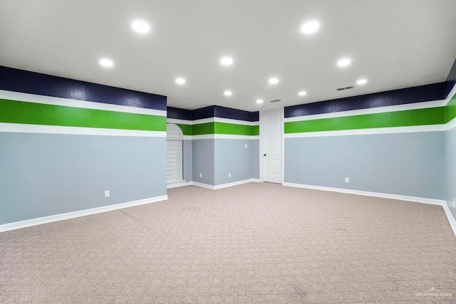 2806 S Woods Dr, Edinburg, TX 78542 - carpeted spare room featuring baseboards, visible vents, and recessed lighting