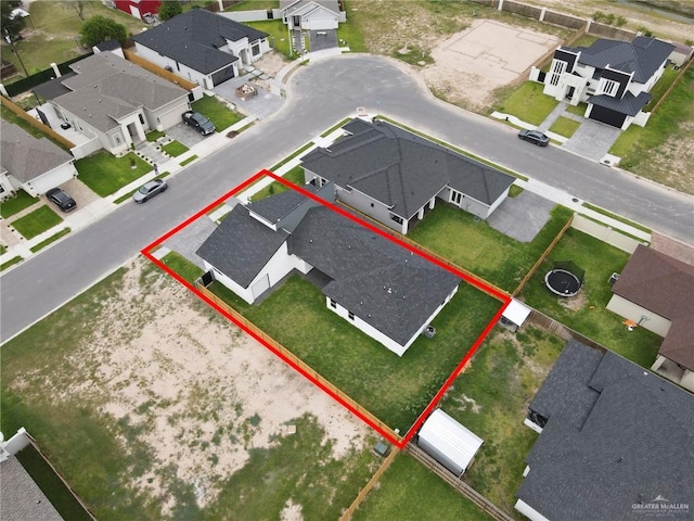 3107 S Auburndale Ave, Edinburg, TX 78542 - aerial perspective of suburban area featuring property boundaries highlighted
