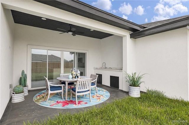 3107 S Auburndale Ave, Edinburg, TX 78542 - view of patio / terrace with ceiling fan and outdoor dining area