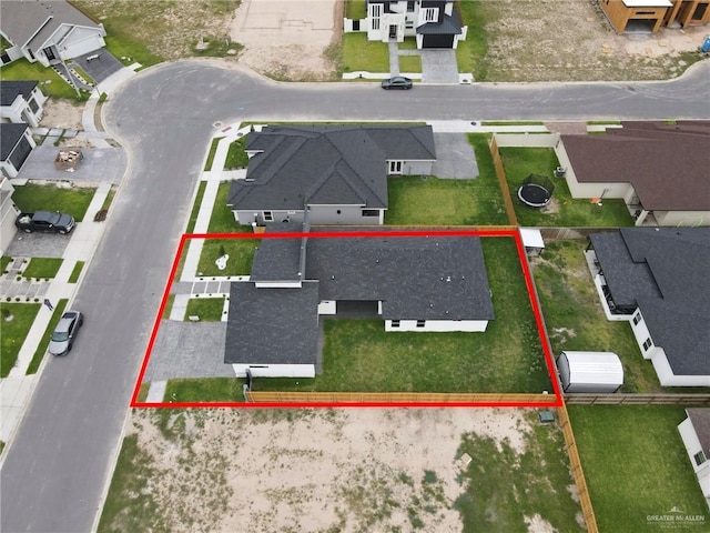 3107 S Auburndale Ave, Edinburg, TX 78542 - aerial view of residential area with property boundaries highlighted
