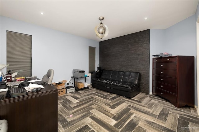 view of home office