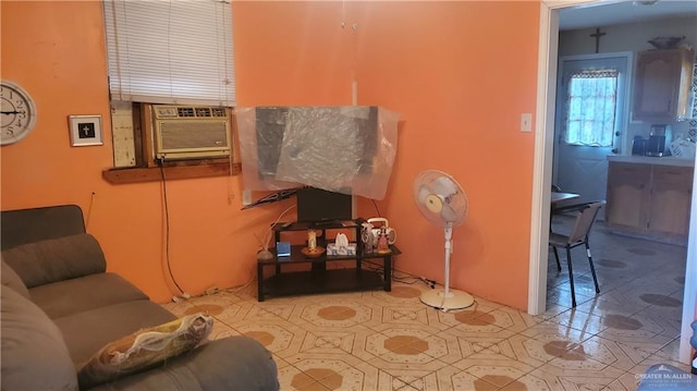 view of tiled living room