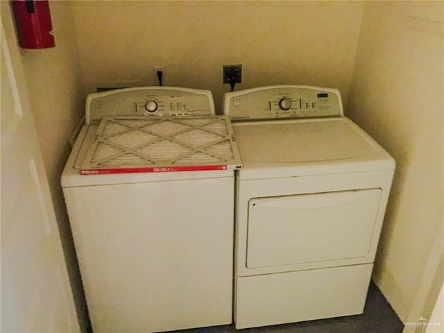 laundry room with washer and clothes dryer