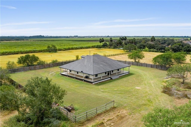 bird's eye view with a rural view