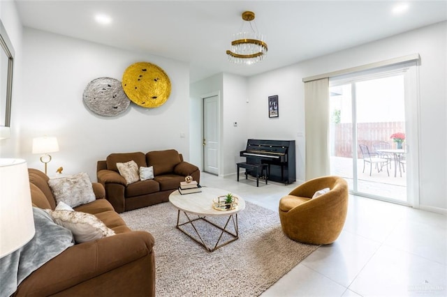 4225 Wichita Ave, Mcallen, TX 78503 - living area featuring tile patterned floors and a chandelier