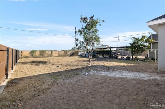 view of yard featuring fence