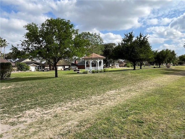 view of yard with a gazebo