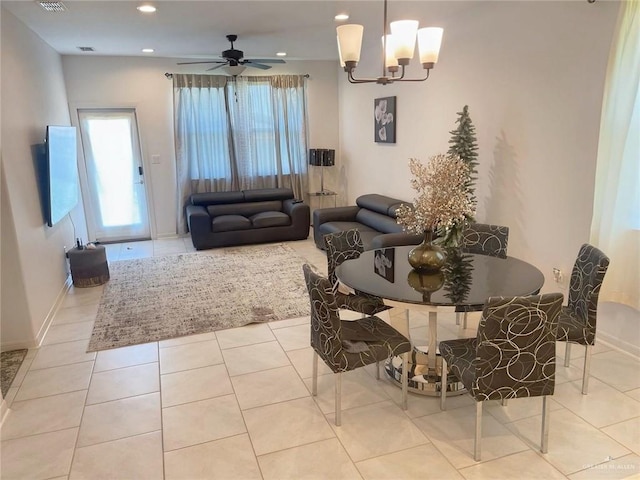 8507 N 33rd Ln N, Mcallen, TX 78504 - living area featuring healthy amount of natural light, a chandelier, baseboards, recessed lighting, and ceiling fan