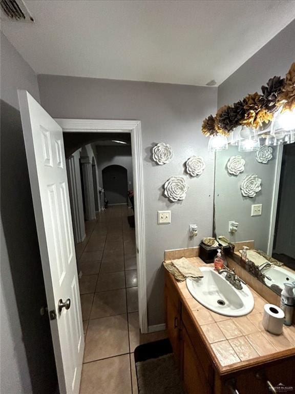 205 Msg Mario A Solis Ln, La Villa, TX 78562 - bathroom with vanity and tile patterned flooring