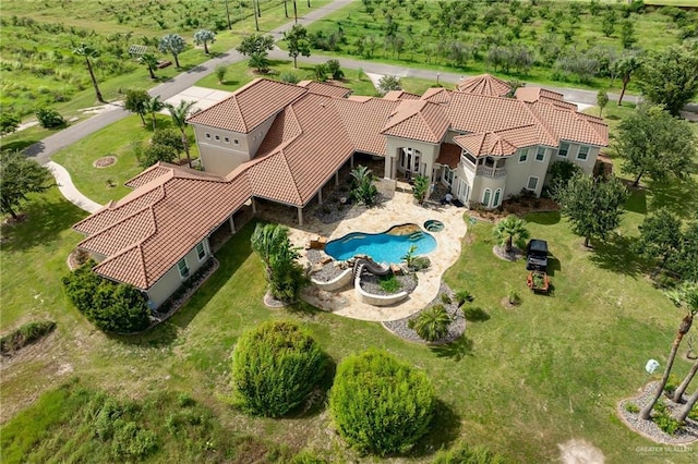 16408 Garrett Rd, Harlingen, TX 78552 - aerial view of property and surrounding area with a pool area