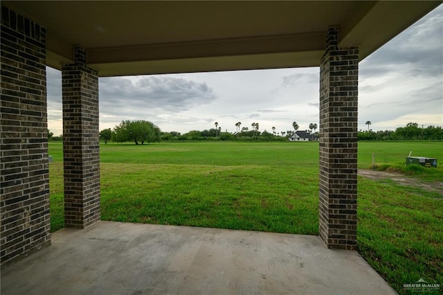 view of yard featuring a patio area