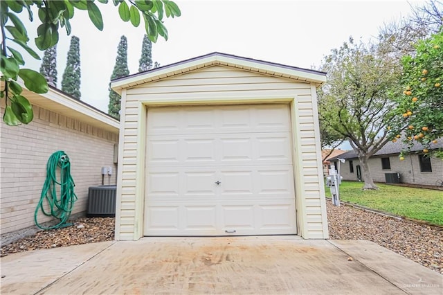 garage with central air condition unit