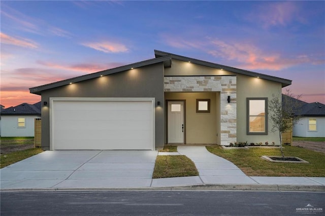 contemporary house with a garage