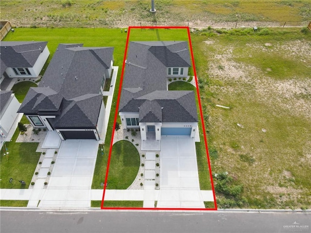 3005 N Alyna Ave, Edinburg, TX 78541 - aerial perspective of suburban area featuring property boundaries highlighted