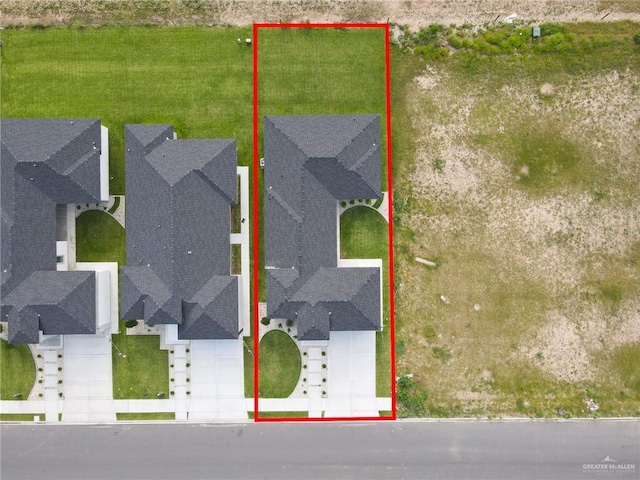 3005 N Alyna Ave, Edinburg, TX 78541 - aerial view of residential area with property parcel outlined