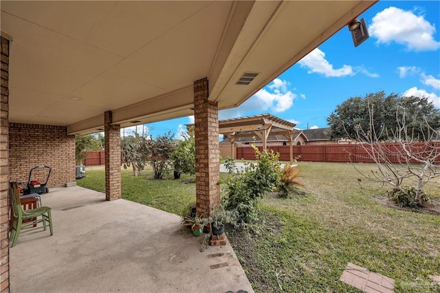 view of patio with a pergola