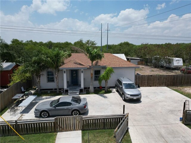 view of single story home