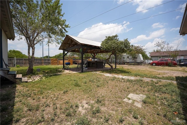 view of yard featuring a gazebo