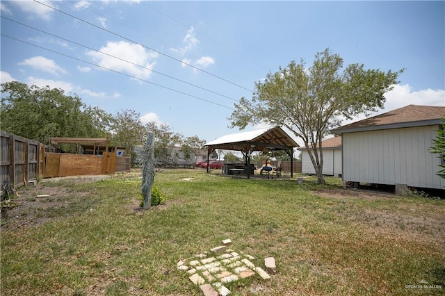 view of yard with a gazebo