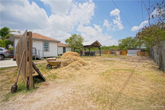 view of yard with a gazebo