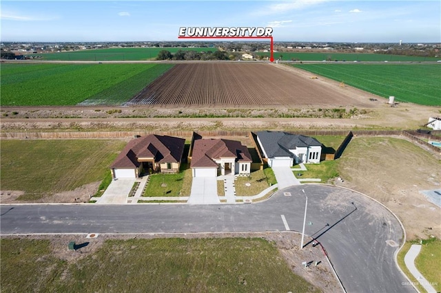 aerial view with a rural view